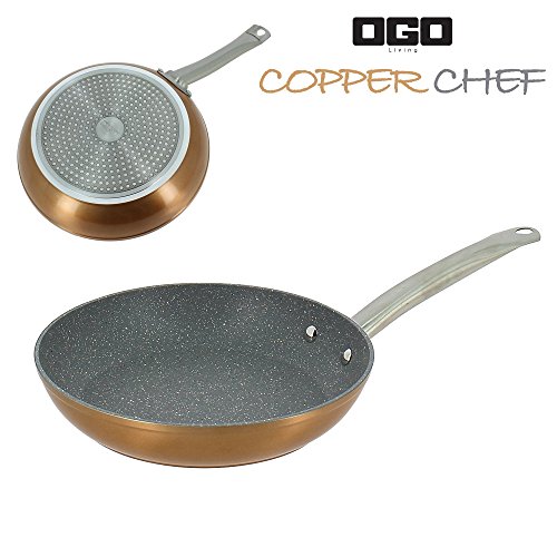 Poêle 26cm aluminium forgé cuivre façon pierre Ogo