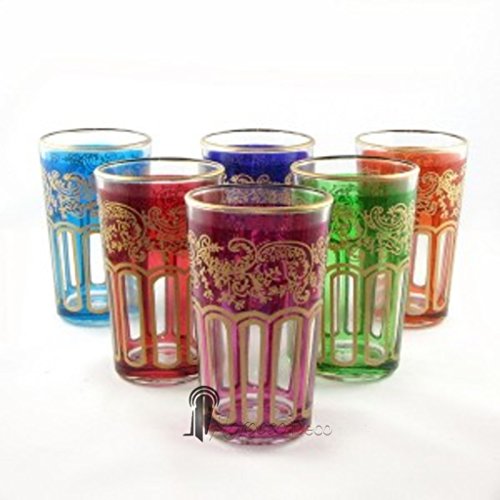 Verres a thé Zagora couleurs variés, verres, ve...