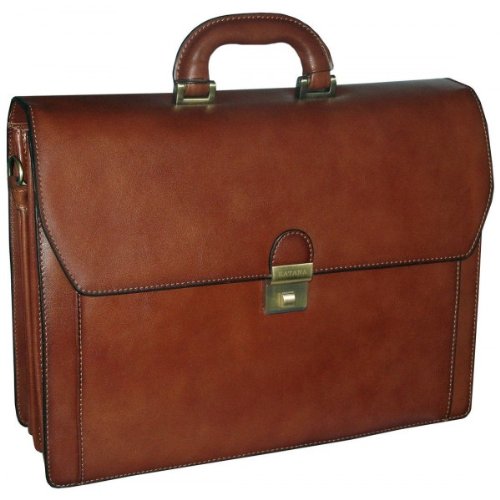 Katana - cartable 4 soufflets en cuir de vachette - marron code EAN 3662796002674 