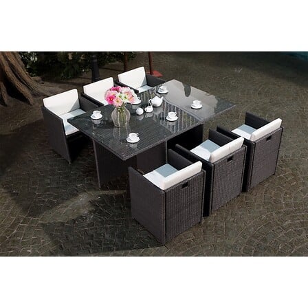 CONCEPT USINE Miami 6 Gris/Blanc : salon encast...