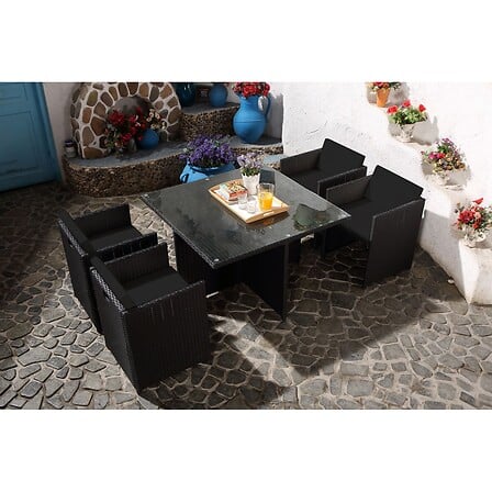 CONCEPT USINE Miami 4 Noir/Noir : salon encastr...