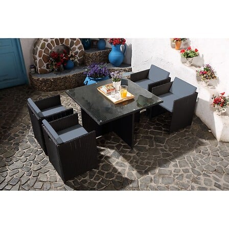 CONCEPT USINE Miami 4 Noir/Gris : salon encastr...