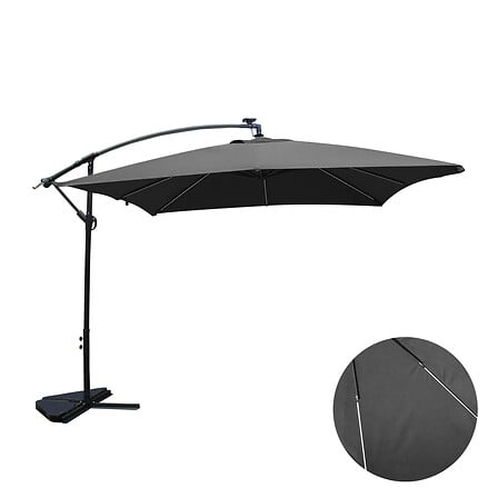 CONCEPT USINE CONCEPT USINE Solenzara Néon gris : parasol LED déporté 3x3m code EAN 3662819237441 