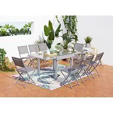 CONCEPT USINE CONCEPT USINE Table de jardin extensible en alu 8 pers + 8 chaises MOLVINA code EAN 3662819237861 