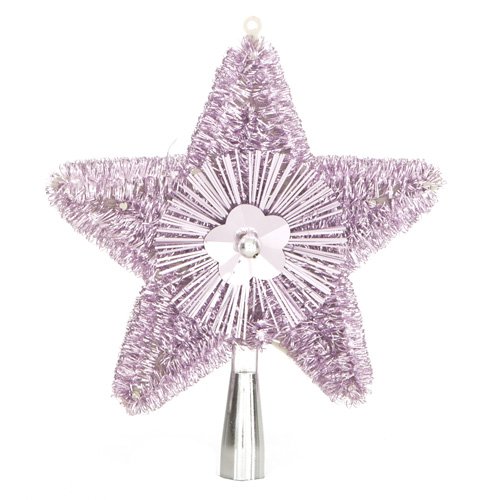 Cimier pour sapin de Noël - H. 23 cm - Rose