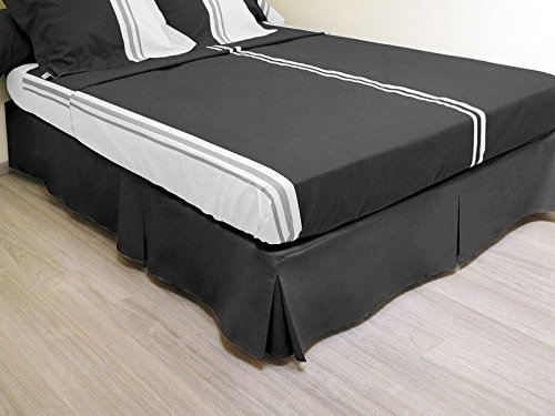 Cache sommier plateau 3 plis 160x200 cm noir