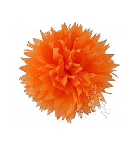 Pompon papier de soie fleur orange