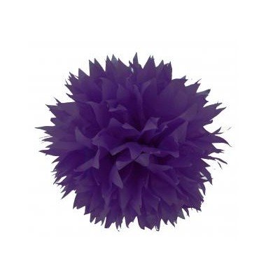 Pompon papier de soie fleur violet