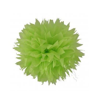 Pompon papier de soie fleur vert anis
