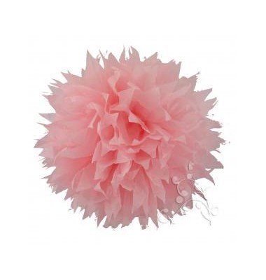 Pompon papier de soie fleur rose