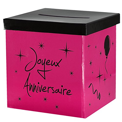 - urne tirelire fuschia joyeux anniversaire