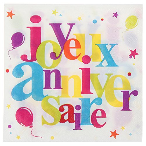 - serviette joyeux anniversaire festif