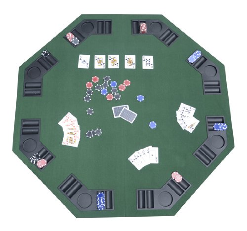 TABLE PLATEAU DE POKER CASINO OCTOGONALE PLIABL...