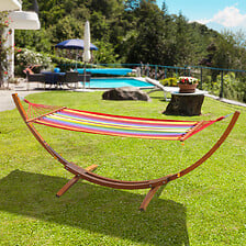 HOMCOM HOMCOM Hamac de jardin avec support en bois hamac sur pied 1 personn ... code EAN 3662970003992 