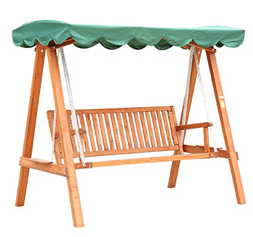 Homcom BALANCELLE BALANÇOIRE HAMAC BANC FAUTEUIL DE JARDIN EN BOIS DE PIN 2 PLACES CHARGE MAX. 300KG NEUF03 code EAN 3662970004029 