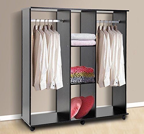 Armoire penderie meuble de rangement en panneau...