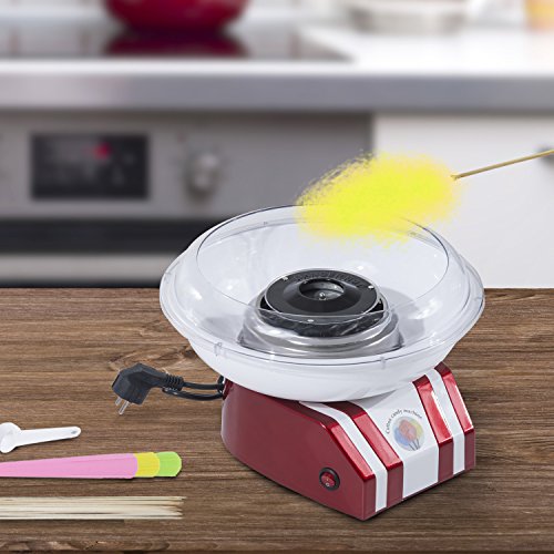 Homcom Machine barbe à papa pied antidérapant avec 10 tiges de bambou 1 cuillère et 3 bâtons 31L x 31l x 21H cm rouge neuf 19 code EAN 3662970009963 