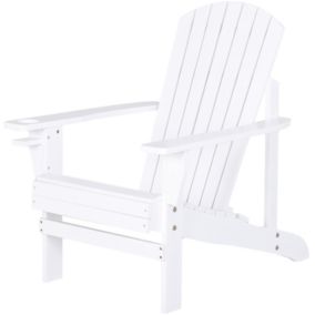  Fauteuil de jardin Adirondack chaise longue inclinable en bois 97L x 73l x 93H cm blanc code EAN 3662970010761 