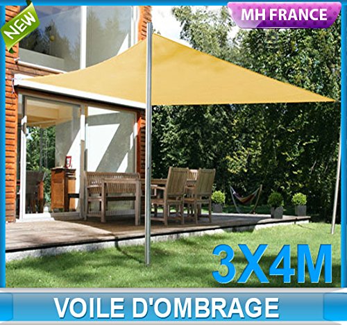 Voile D'ombrage 3x4 m Parasol toile solaire Tau...