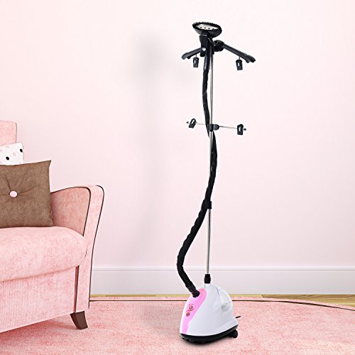 Homcom Défroisseur fer à vapeur vertical professionnel puissance 1750W ou 875W 2.4L 39L x 20l x 33Hcm rose neuf 05PK code EAN 3662970012505 