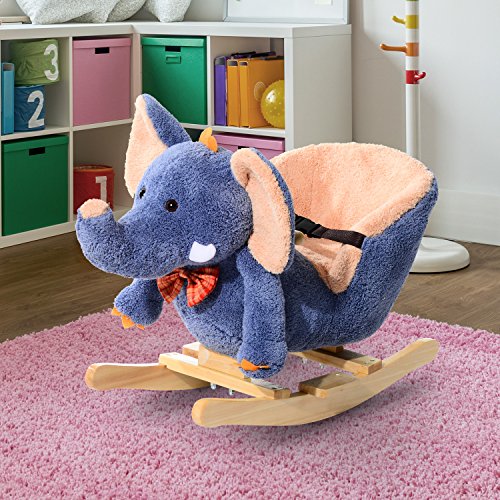 Cheval Eléphant Animal à Bascule Musical avec C...