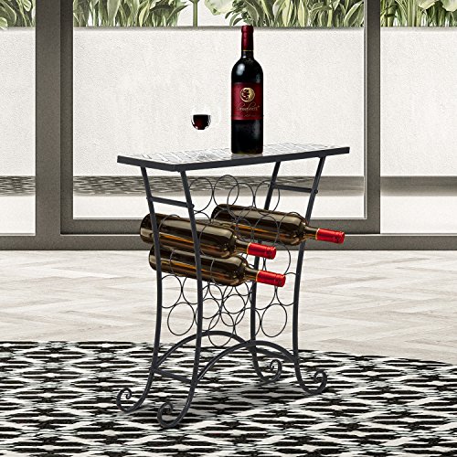 Casier étagère à vin en métal pour 16 bouteille...