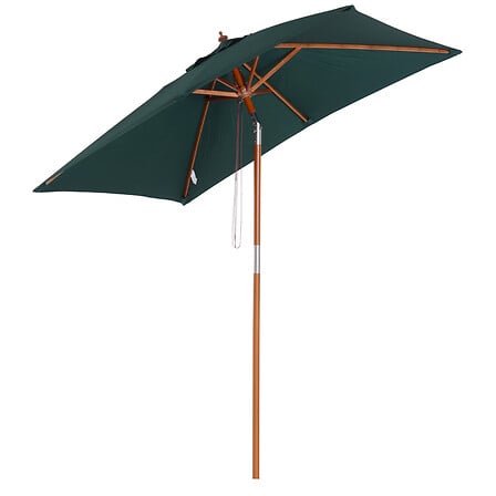 OUTSUNNY Parasol rectangulaire inclinable bois ...