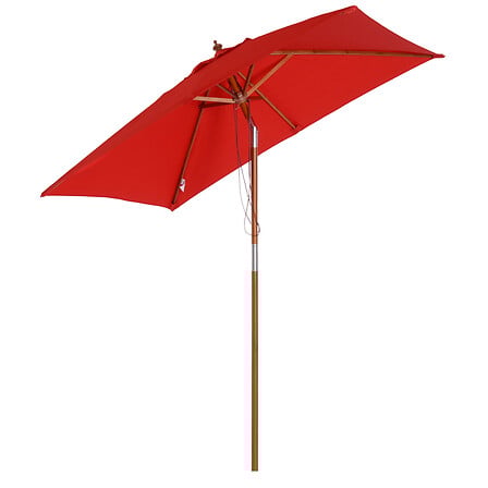 OUTSUNNY Parasol rectangulaire inclinable bois ...