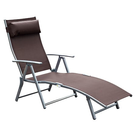 OUTSUNNY Outsunny transat chaise longue bain de soleil pliable dossier ... code EAN 3662970045619 
