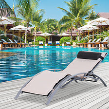 OUTSUNNY OUTSUNNY Bain de soleil transat design contemporain inclinable multi-p ... code EAN 3662970046036 