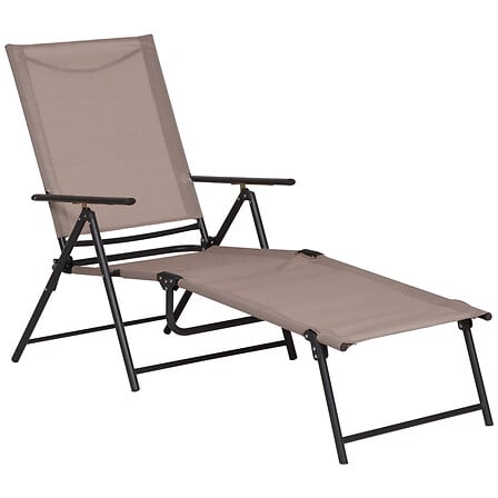 Bain de soleil pliable transat inclinable 5 pos...