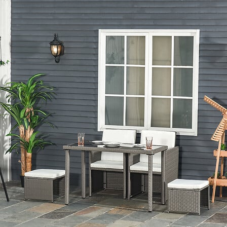 Outsunny Ensemble salon de jardin encastrable 2...
