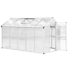 OUTSUNNY OUTSUNNY Serre de jardin aluminium polycarbonate 5,5 m² dim. 3,03L x 1 ... code EAN 3662970076453 