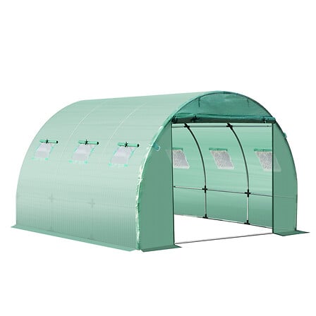 OUTSUNNY Bâche de rechange serre tunnel 9 m², bâche dim. 3L x 3l x 2H  ... 3662970076507 OUTSUNNY