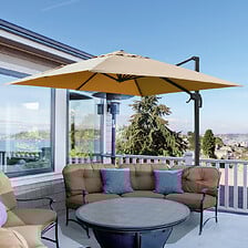 OUTSUNNY OUTSUNNY Parasol déporté carré inclinable pivotant 360° manivelle pièt ... code EAN 3662970079188 