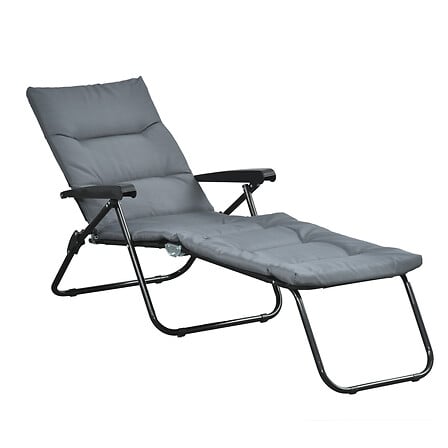 OUTSUNNY Bain De Soleil Pliable Transat Inclina...