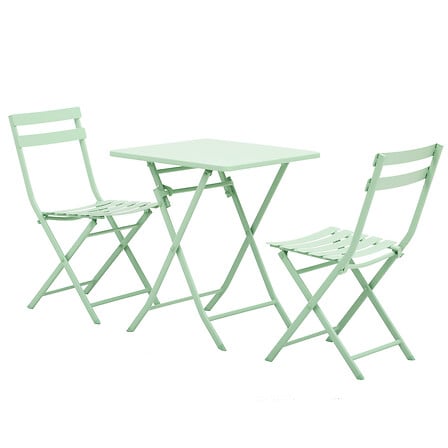 OUTSUNNY Salon de jardin bistro pliable - table carrée dim. 60L x 60l  ... code EAN 3662970081464 