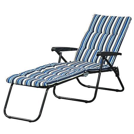OUTSUNNY Bain de soleil pliable transat inclina...