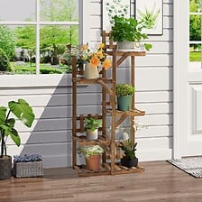 OUTSUNNY OUTSUNNY Étagère à fleurs en bois - porte plante bois 5 tablettes orne ... code EAN 3662970085462 