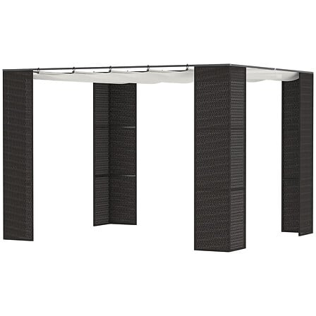 OUTSUNNY Pergola rétractable style colonial dim. 2,98L x 2,98l x 2H m  ... code EAN 3662970101124 