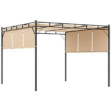 OUTSUNNY OUTSUNNY Pergola rétractable dim. 3L x 3l x 2,2H m structure acier épo ... code EAN 3662970106259 
