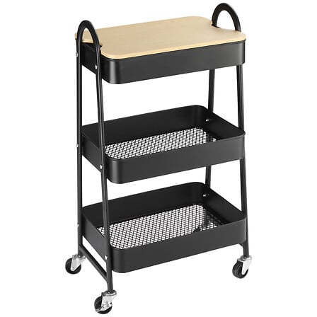 HOMCOM Desserte de cuisine chariot de service d...