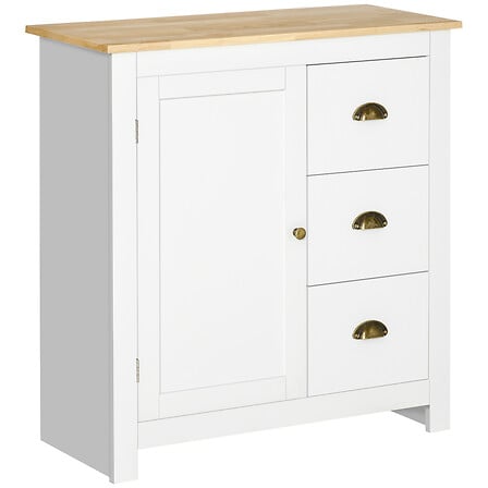 HOMCOM Commode style néo-rétro 3 tiroirs placar...