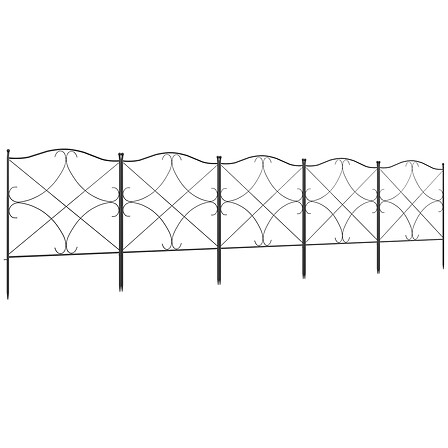 OUTSUNNY Lot de 5 clôtures de jardin décorative...