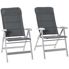 OUTSUNNY OUTSUNNY Lot de 2 chaises de jardin pliantes dossier haut inclinable m ... code EAN 3662970144459 