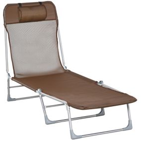  Bain de soleil transat pliable dossier réglable 5 positions acier teslin marron code EAN 3662970159866 