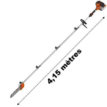 Élagueuse thermique sur perche, 52 cm3, 3 CV, l...
