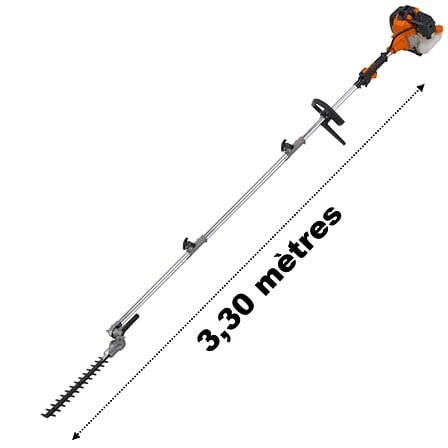 Taille-haies thermique sur perche, 52 cm3, 3 CV...