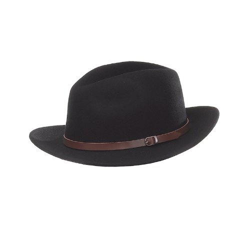 - chapeau borsalino mixte feutre de laine noir ...
