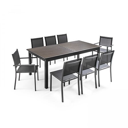 Salon de jardin extensible 10 places en alumini...